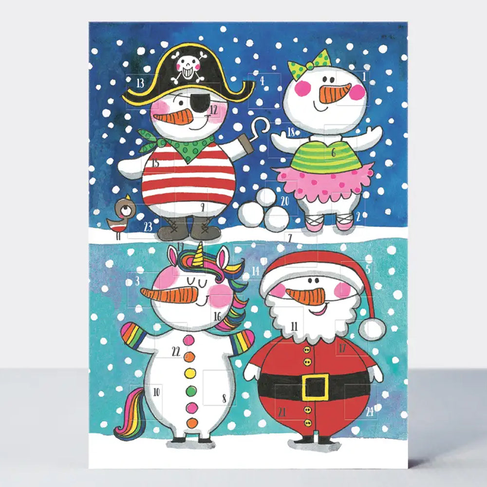 Snowmen Dressing Up Rachel Ellen Advent Card 178 x 126 mm + env