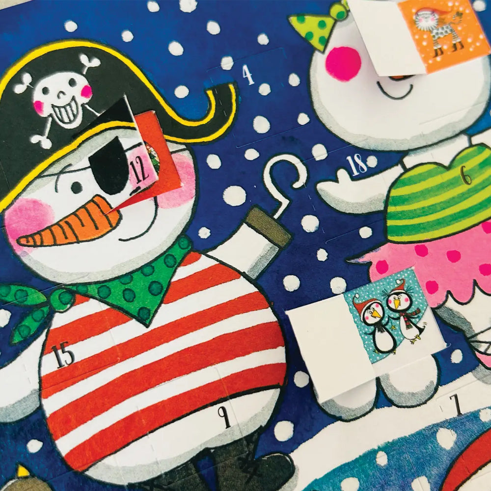 Snowmen Dressing Up Rachel Ellen Advent Card 178 x 126 mm + env