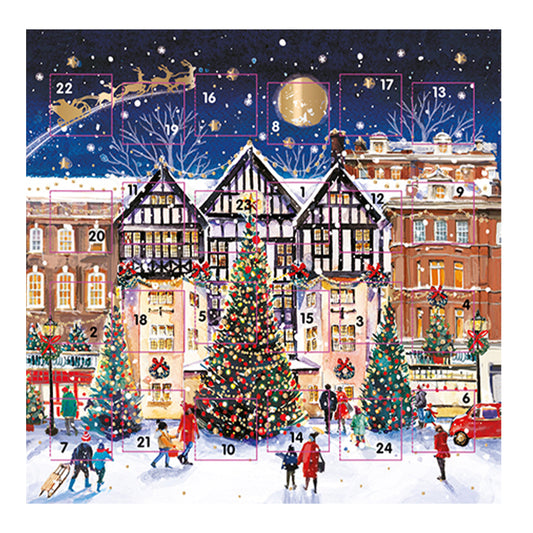 Christmas Village Christmas Eve Advent Card 159 x 159 mm white envelope