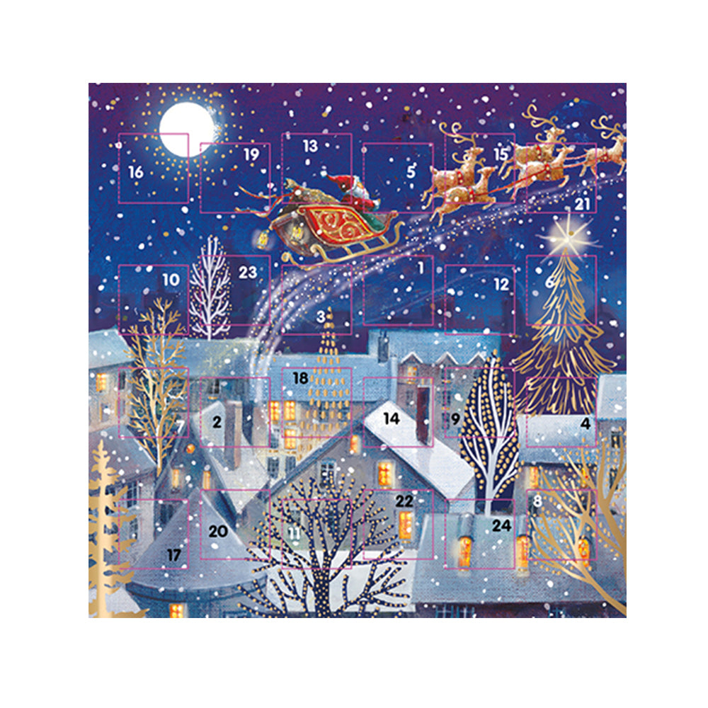 Santa Sleigh Special Delivery Advent Card 159 x 159 mm white envelope