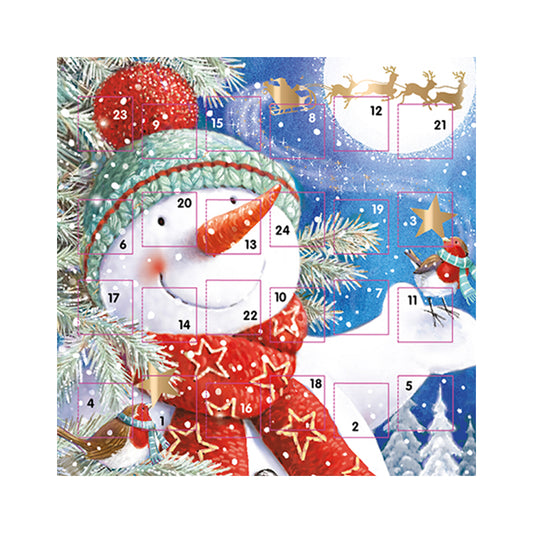 Snowman Magical Christmas Advent card 159 x 159 mm white envelope