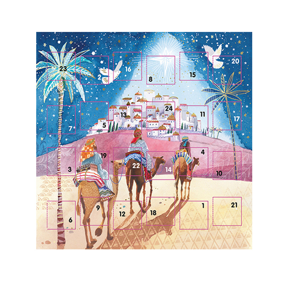 3 kings advent card 159 x 159 mm white envelope