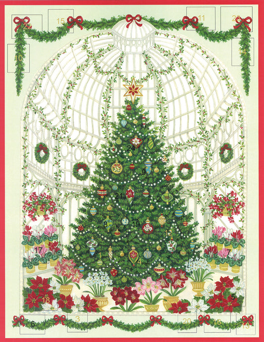 RHS Window Christmas at the Garden Caspari Advent Calendar 29 x 37cm