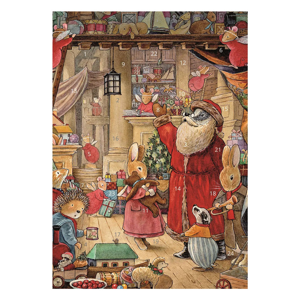 Foxwood Tales Santa's Toys Porch Fairies Whimsical Animals Advent Calendar Card A5 + env