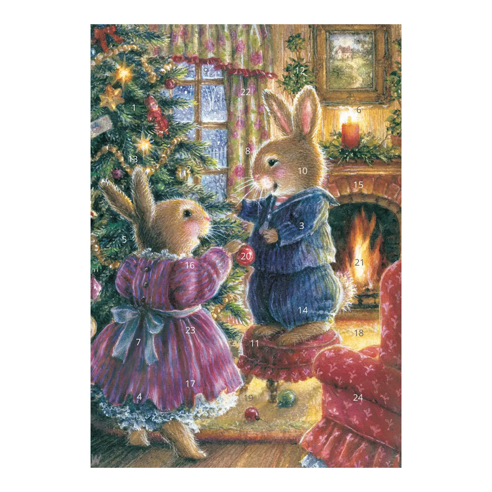 Holly Pond Hill Decorating the Tree Porch Fairies Whimsical Animals Advent Calendar Card A5 + env