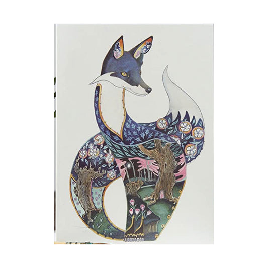Fox at Night Greeting Card by Daniel Mackie - 7 x 5 inches with envelope