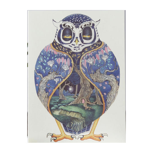 Owl at Night Greeting Card by Daniel Mackie - 7 x 5 inches with envelope