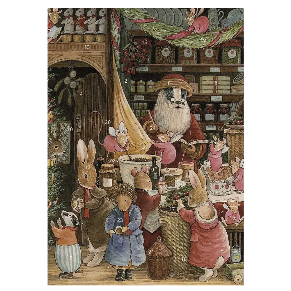 Foxwood Tales Santa's Workshop Porch Fairies Whimsical Animals Advent Calendar A4
