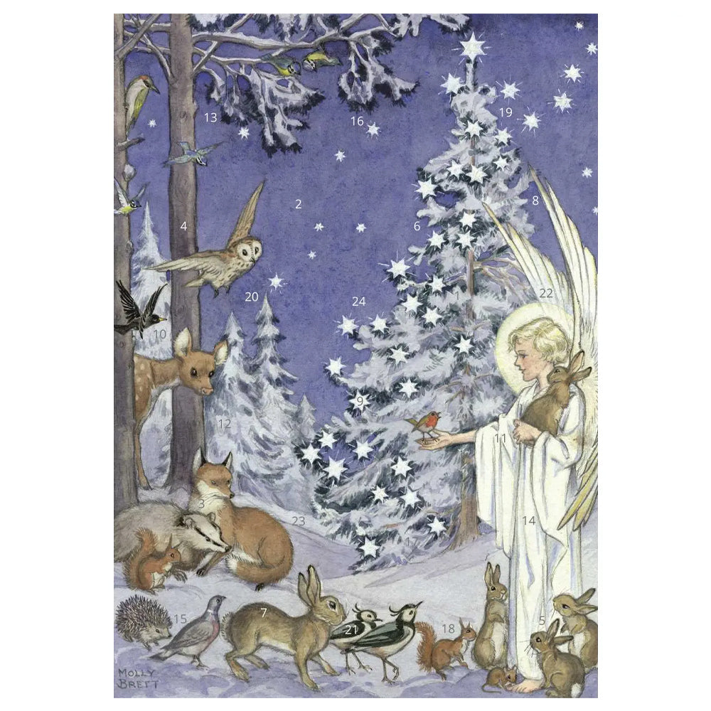 Woodland Angel Porch Fairies Whimsical Animals Advent Calendar A4