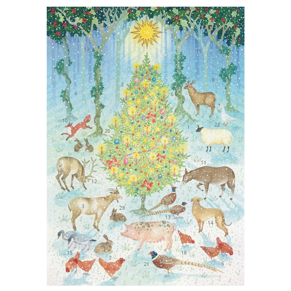 Woodland Magic Porch Fairies Whimsical Animals Advent Calendar A4