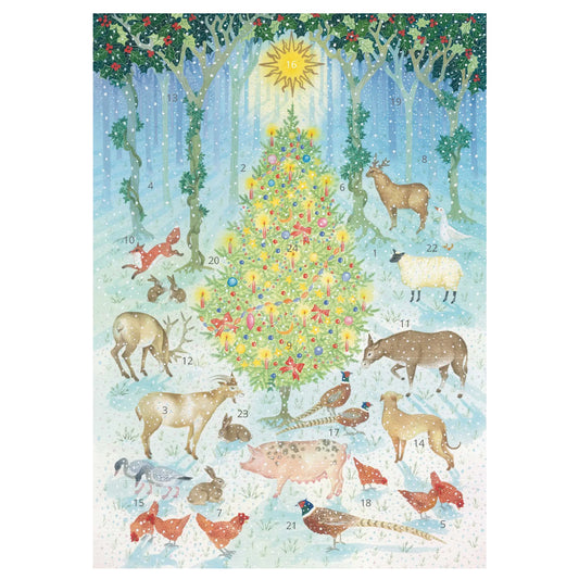 Woodland Magic Porch Fairies Whimsical Animals Advent Calendar A4
