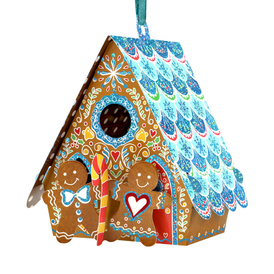 Gingerbread House 13 x 15 x 4cm - Baubles 3D Pop Up Christmas Card Ornament Santoro
