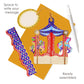 Carousel 16 x 15 x 4cm - Baubles 3D Pop Up Christmas Card Ornament Santoro