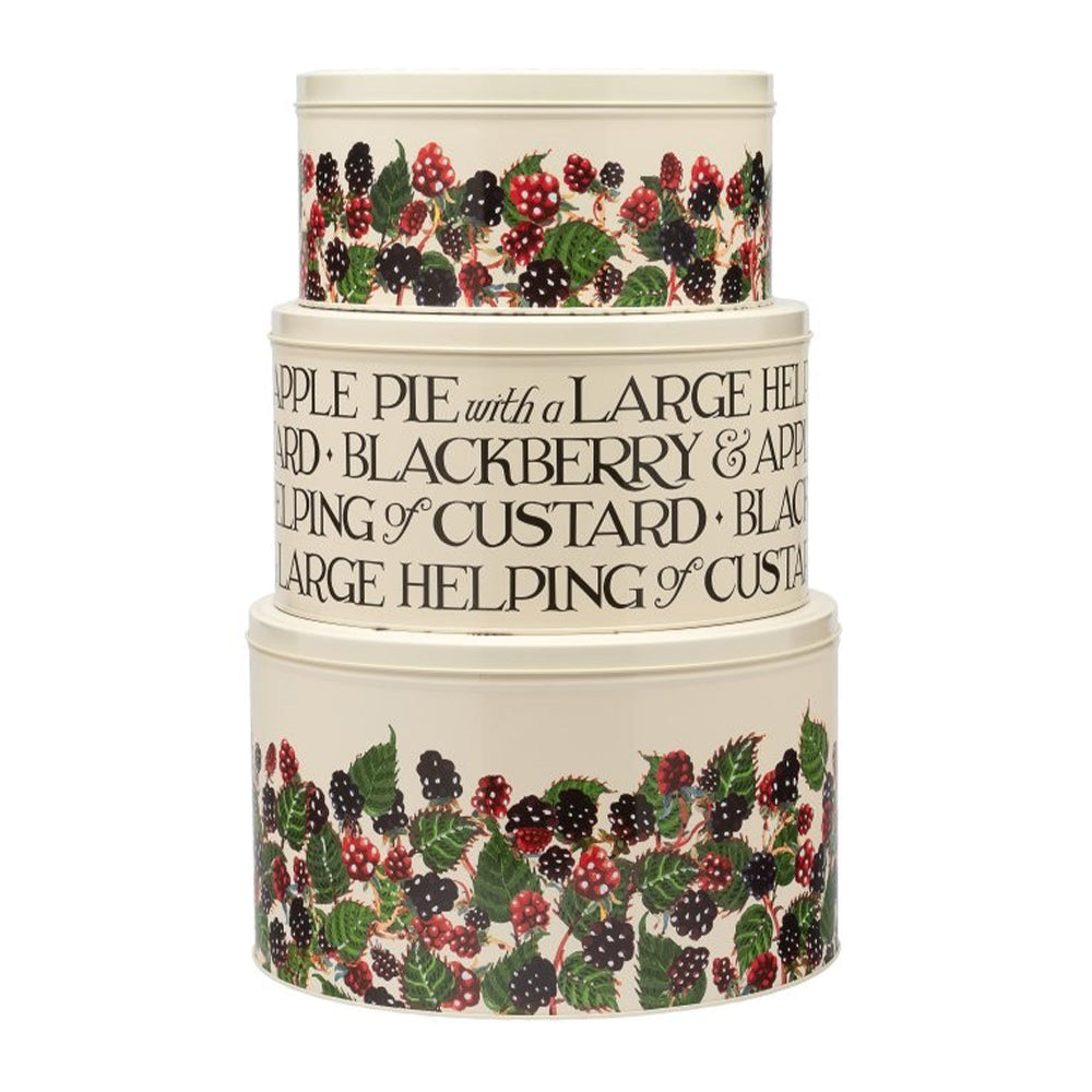 Emma Bridgewater Blackberry Set 3 cake tins 250 (d) x 150mm 223 (d) x 120mm 195 (d) x 105mm