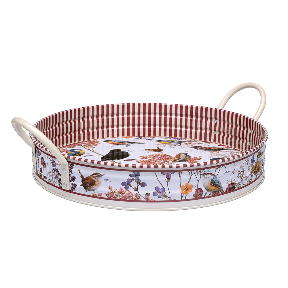 Bird Watching Large Handle Tin Tray 390 (d) x 60mm