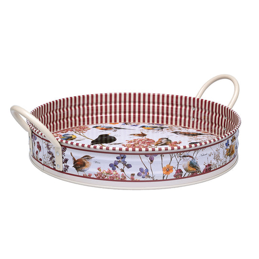 Bird Watching Large Handle Tin Tray 390 (d) x 60mm