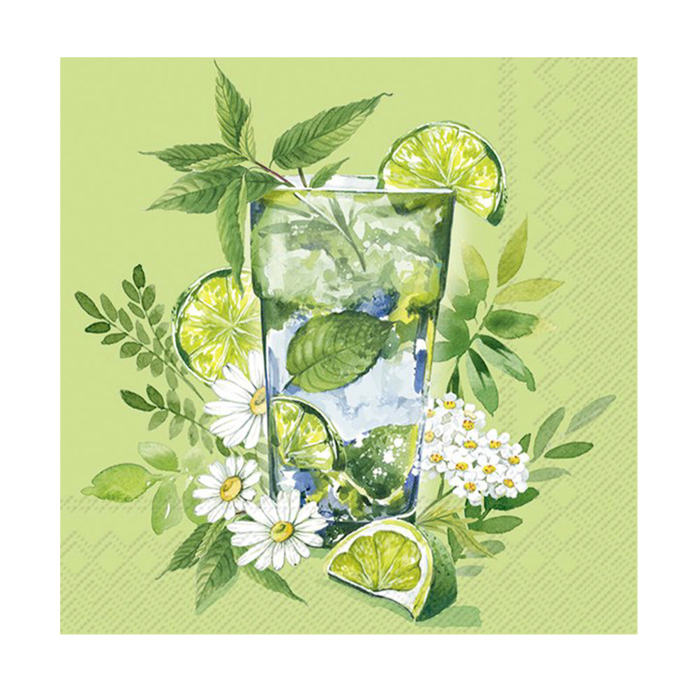 Green Cocktail Green IHR Paper Cocktail Napkins 25 cm 20 pack 3 ply