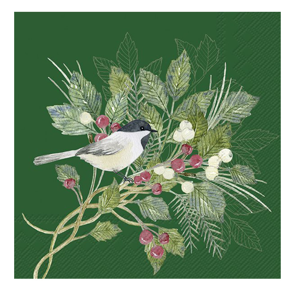 Christmas Joy Green Cocktail IHR Paper Table Napkins 25 cm or 10 inches square 3 ply