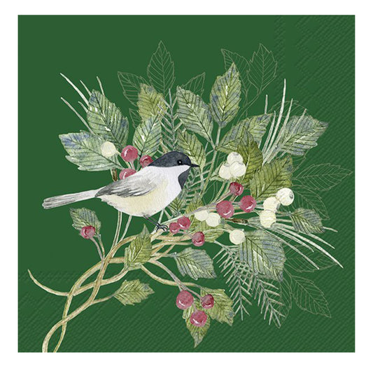 Christmas Joy Green Cocktail IHR Paper Table Napkins 25 cm or 10 inches square 3 ply