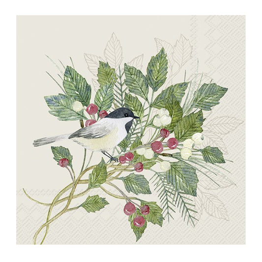 Christmas Joy Cream Cocktail IHR Paper Table Napkins 25 cm or 10 inches square 3 ply