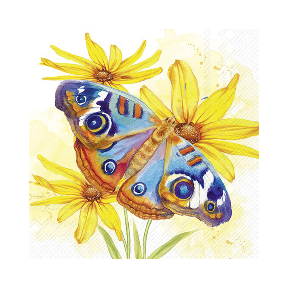 Garden Beauties Butterfly IHR Paper Cocktail Napkins 25 cm 20 pack 3 ply
