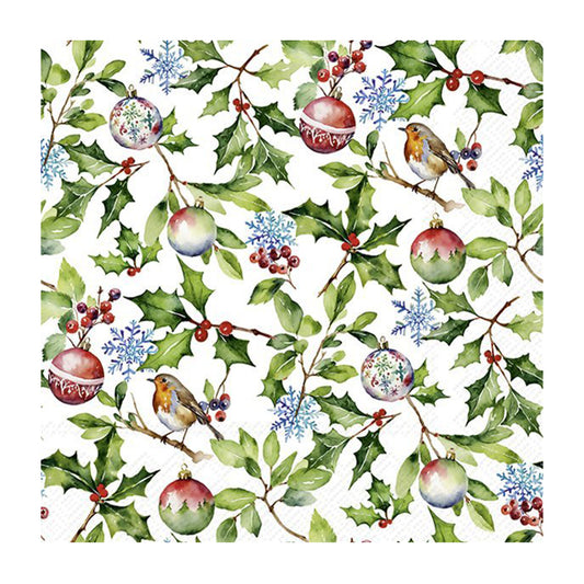Christmas Holly Cocktail IHR Paper Table Napkins 25 cm or 10 inches square 3 ply Cardinal Cocktail IHR Paper Table Napkins 25 cm or 10 inches square 3 ply (Copy)