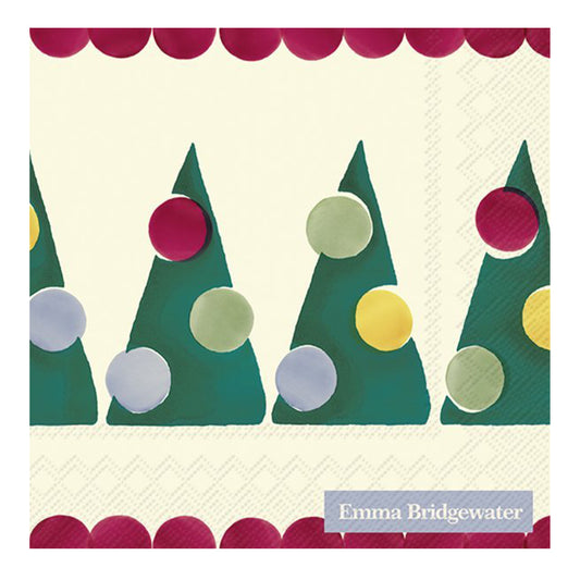 Emma Bridgewater Polka Trees Cream Christmas Cocktail IHR Paper Table Napkins 25 cm or 10 inches square 3 ply