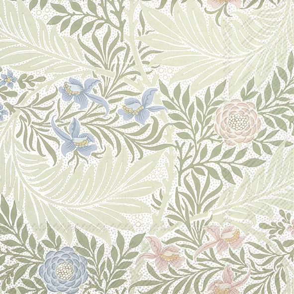 Larkspur V&A Green IHR Paper Cocktail Napkins 25 cm 20 pack 3 ply