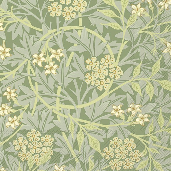 Jasmin V&A green IHR Paper Cocktail Napkins 25 cm 20 pack 3 ply