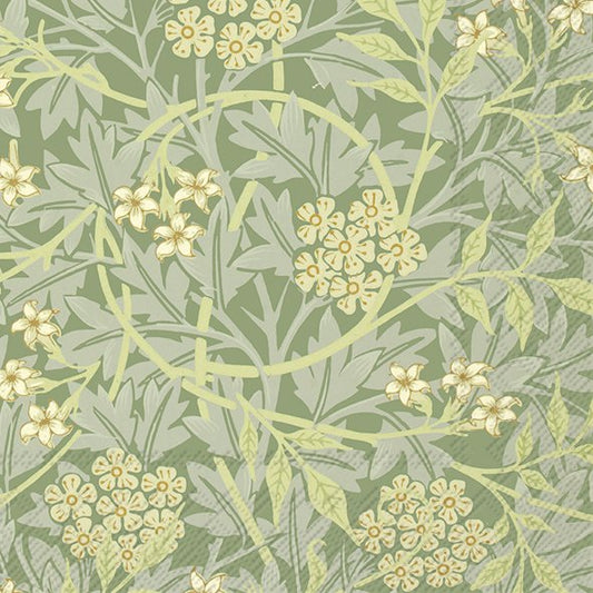 Jasmin V&A green IHR Paper Cocktail Napkins 25 cm 20 pack 3 ply