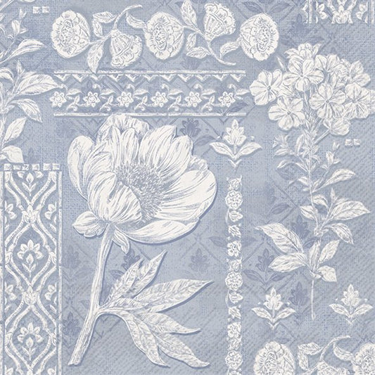 Eloise Light Blue Floral IHR Paper Cocktail Napkins 25 cm 20 pack 3 ply