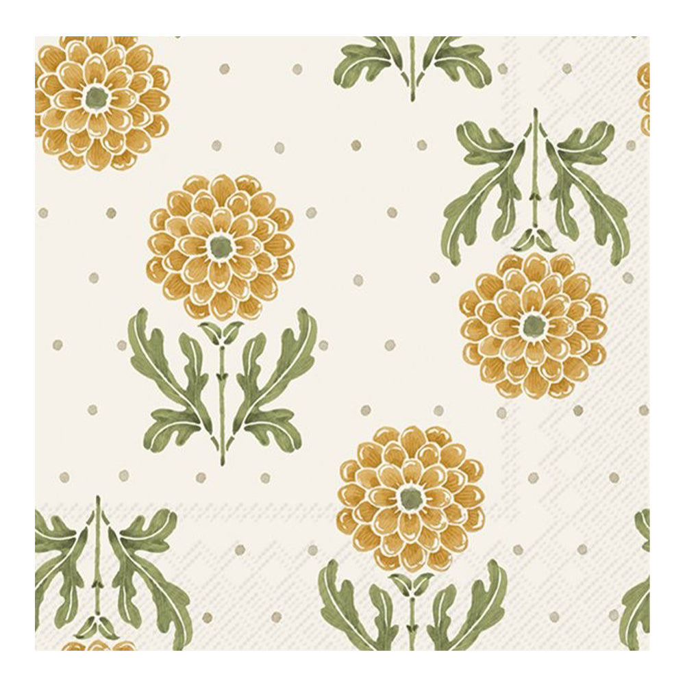 Lisa Audit Simple Flower Yellow IHR Paper Cocktail Napkins 25 cm 20 pack 3 ply