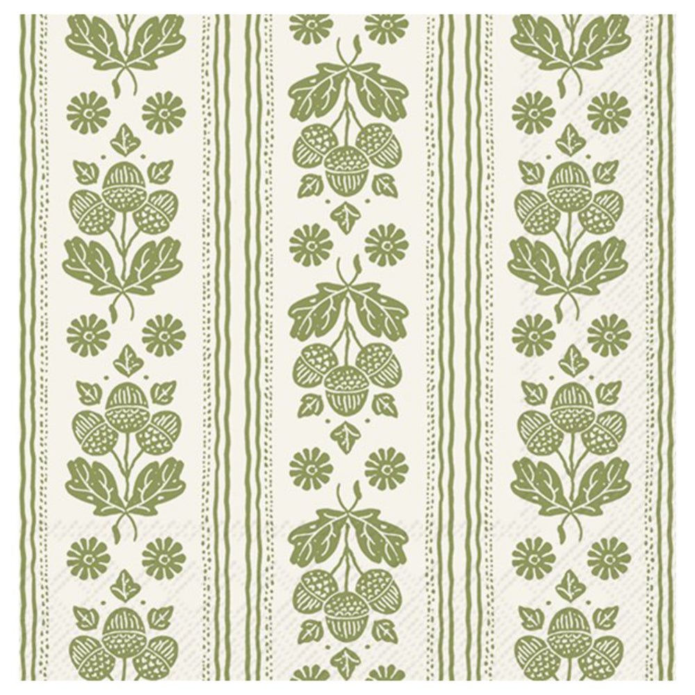 Autumn Wallpaper Green IHR Paper Cocktail Napkins 25 cm 20 pack 3 ply
