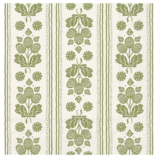 Autumn Wallpaper Green IHR Paper Cocktail Napkins 25 cm 20 pack 3 ply