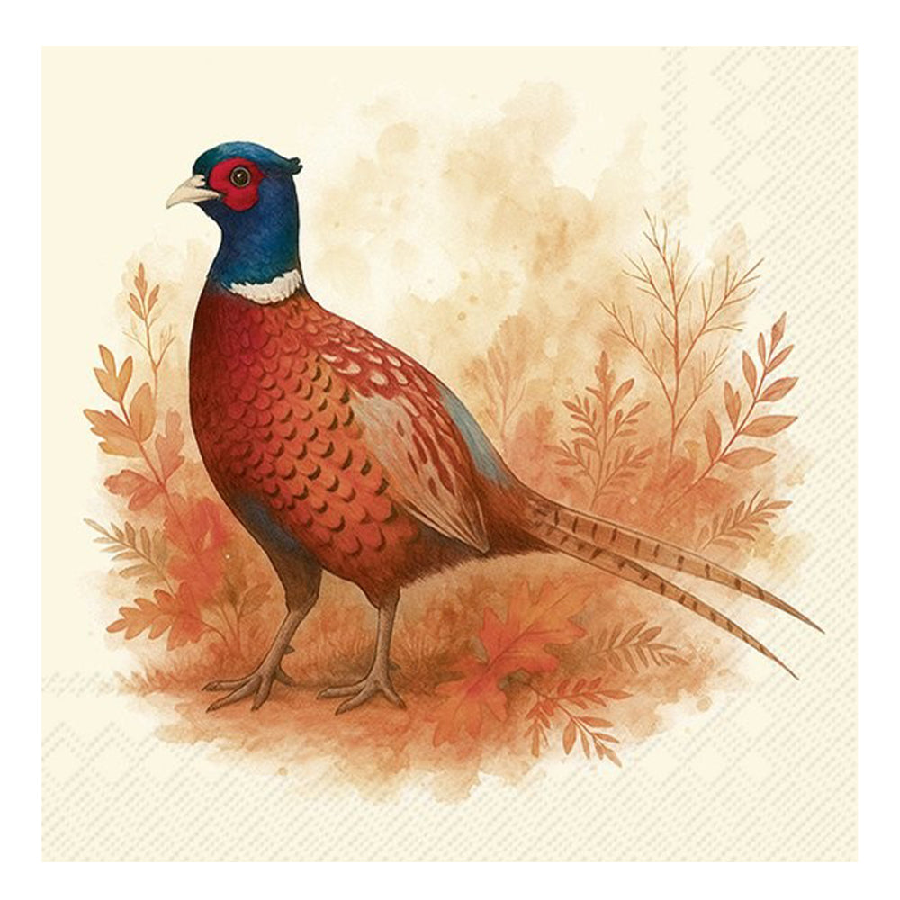 Pheasant Field IHR Paper Cocktail Napkins 25 cm 20 pack 3 ply