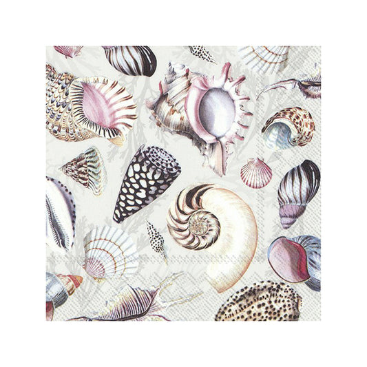 Shells of the Sea Nature IHR Paper Cocktail Napkins 25 cm 20 pack 3 ply