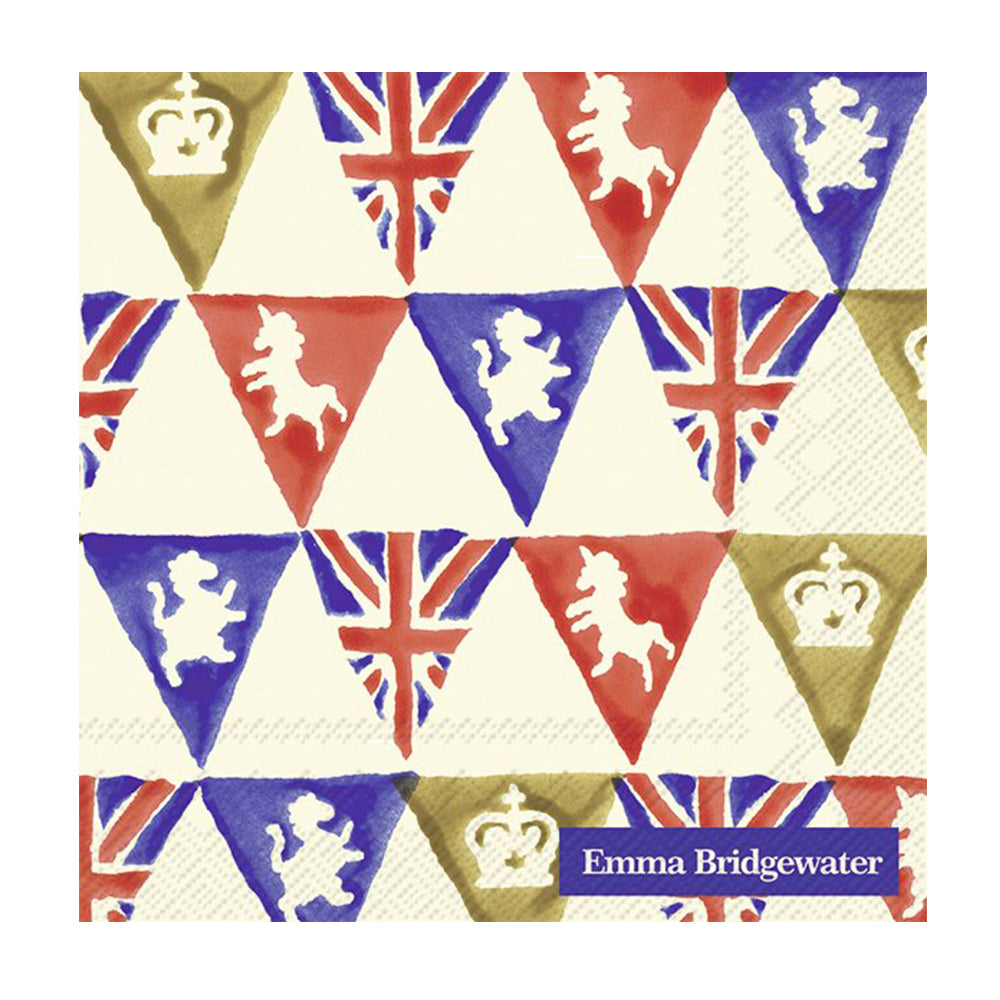 Emma Bridgewater Union Jack Bunting cream Cocktail IHR Paper Table Napkins 25 cm or 10 inches square 3 ply Cocktail IHR Paper Table Napkins 25 cm or 10 inches square 3 ply