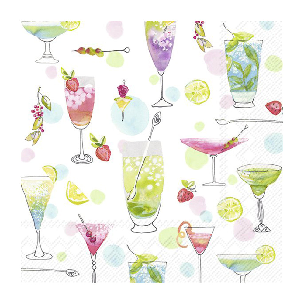 Cocktails for Her Cocktail IHR Paper Table Napkins 25 cm or 10 inches square 3 ply