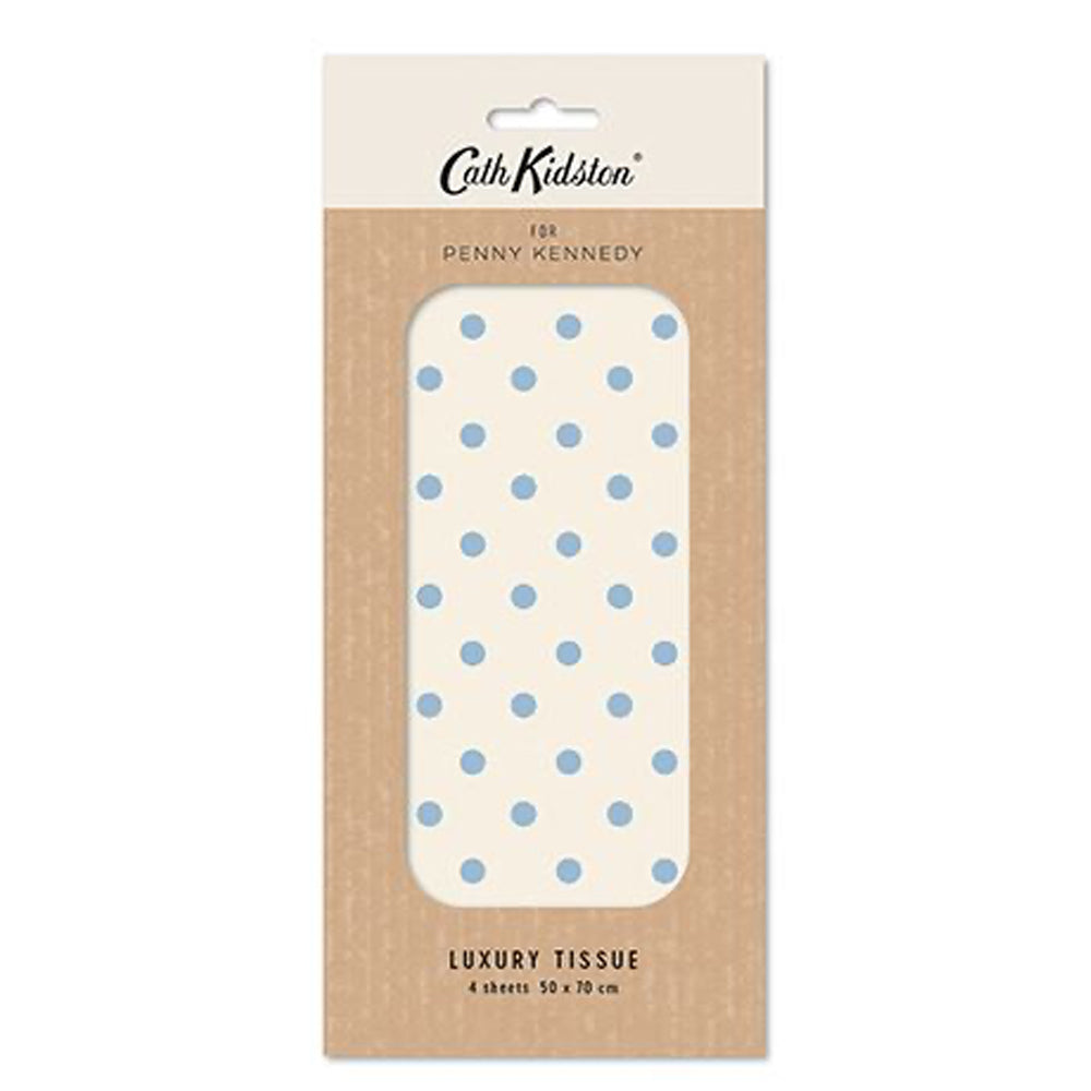 Cath Kidston Blue Spot Tissue Wrapping Paper 4 sheets 50 x 70 cm