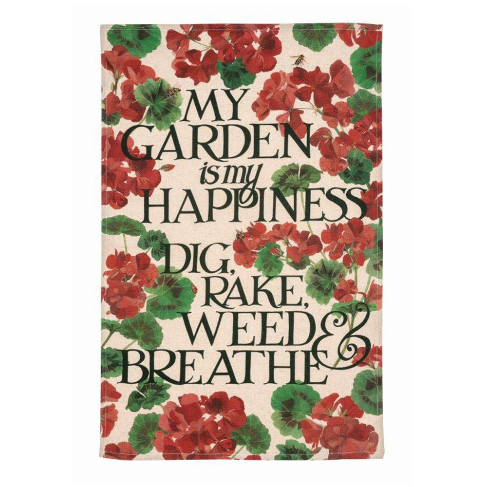 Garden is my Happiness Emma Bridgewater Tea Towel Cotton 750 x 600 mm