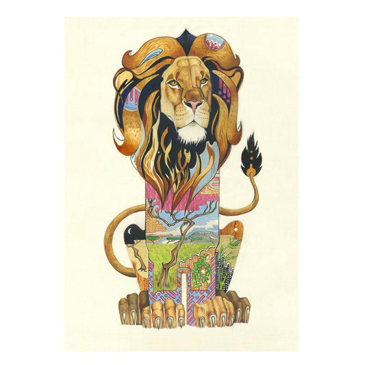 Lion Card Greeting Card by Daniel Mackie - 7 x 5 inches with envelope