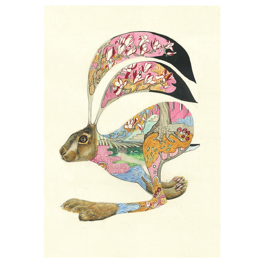 Brown Hare Greeting Card by Daniel Mackie - 7 x 5 inches with envelope
