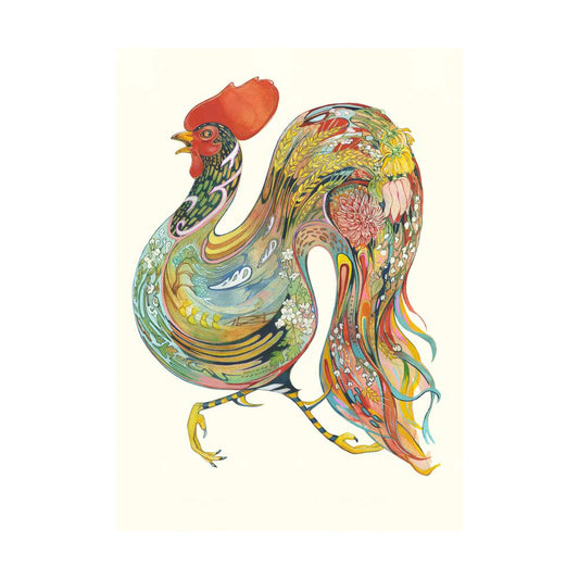Rooster Greeting Card by Daniel Mackie - 7 x 5 inches with envelope