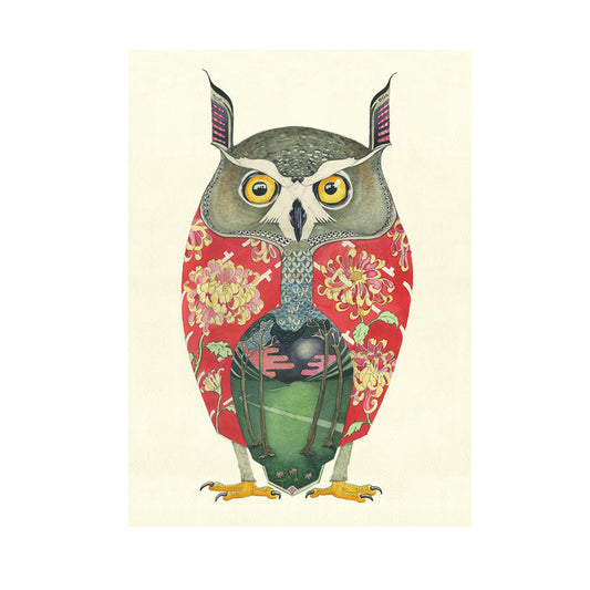 Long Eared Owl Greeting Card by Daniel Mackie - 7 x 5 inches with envelope