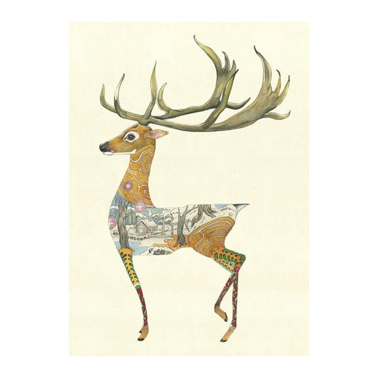 Stag Deer Greeting Card by Daniel Mackie - 7 x 5 inches with envelope