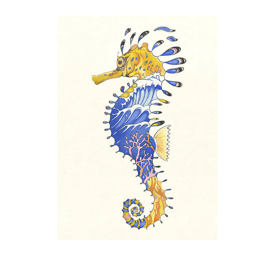 Seahorse Greeting Card by Daniel Mackie - 7 x 5 inches with envelope