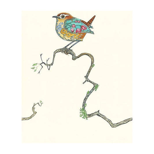 Wren Greeting Card by Daniel Mackie - 7 x 5 inches with envelope