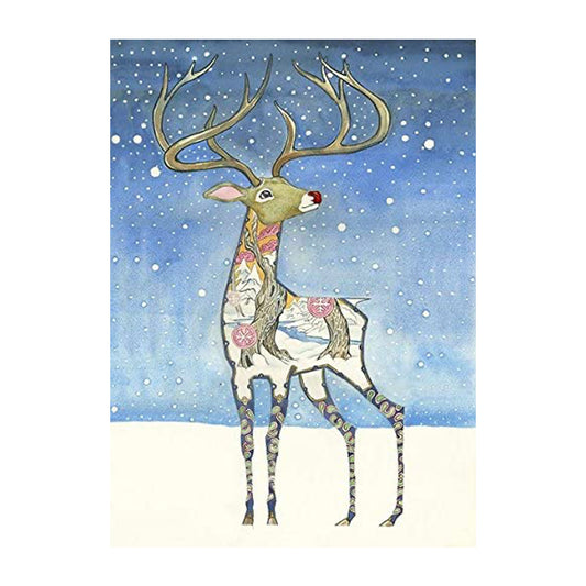 Rudolph The Reindeer Greeting Card by Daniel Mackie - 7 x 5 inches with envelope