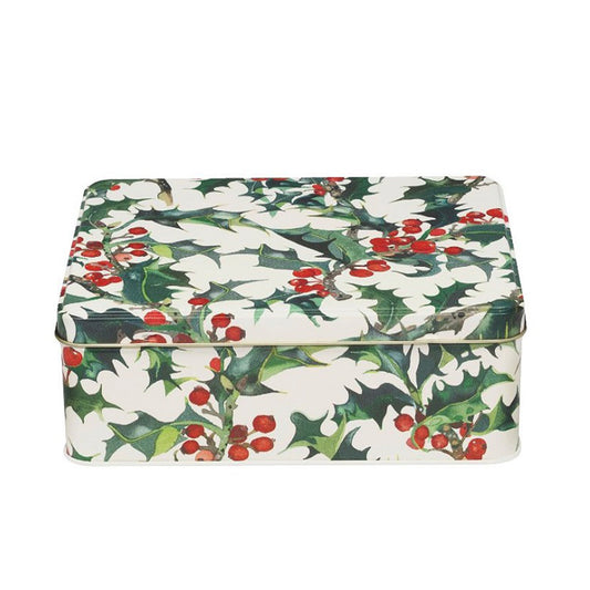 Emma Bridgewater Deep Rectangular Tin - Holly Christmas -  195 x 154 x 75mm