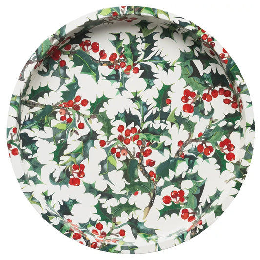 Emma Bridgewater Holly Christmas Deepwell Tin Tray - 300 (d) mm